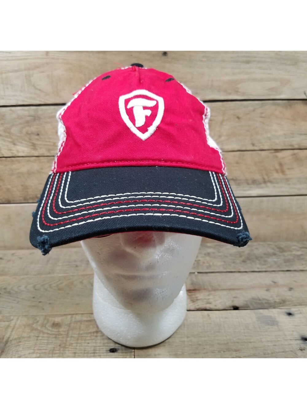 FIRESTONE TIRES FIRESTONE RACING RED WHITE BLACK MESH BACK BASEBALL HAT T1 T5